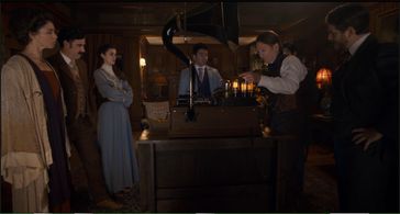 Stephen Mangan, Peter Outerbridge, Michael Weston, Elias Toufexis, Natalie Krill, and Rebecca Liddiard in Houdini and Do