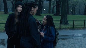 A still of Nathanya Alexander, Rihanna, and Sandra Bullock in Ocean's 8