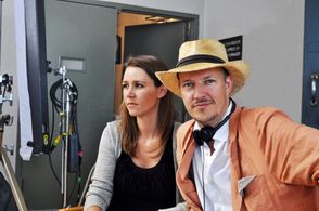 Tom Six and Ilona Six on the set of The Human Centipede 3
