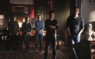 Matthew Davis, Ian Somerhalder, Paul Wesley, Zach Roerig, and Michael Trevino in The Vampire Diaries (2009)