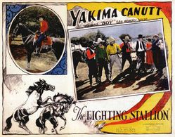 Yakima Canutt, Al Ferguson, Neva Gerber, Bud Osborne, Walter Shumway, and Boy the Wonder Horse in The Fighting Stallion 