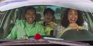 Emma Ferreira, Tyler Dean Flores, and Jordan Mendoza in Neon (2023)