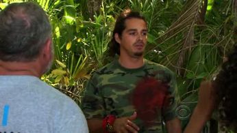 Mark Caruso, Oscar Lusth, and Semhar Tadesse in Survivor (2000)