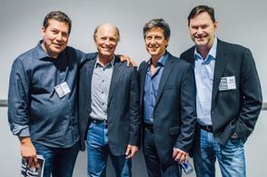 From Left: Julio Cedillo, Ed Harris, Michael Berry, Eric Williams - at the event for FRONTERA, USA Film Festival, Dallas