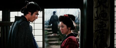 Shintarô Katsu, Naoko Ôtani, and Tsutomu Akashi in Zatoichi at Large (1972)