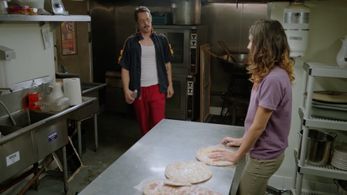 Mat Wright and Jade Martz in Part Timers (2016)