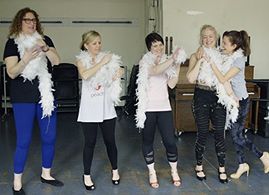 Reiko Aylesworth, Judy Gold, Stephanie Little, Holly Cate, and LeeAnne Hutchison in The Other F Word (2016)