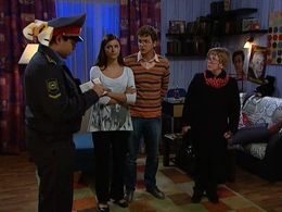 Olga Volkova, Filipp Blednyy, Anastasiya Sivaeva, and Mikhail Kazakov in Papiny dochki (2007)