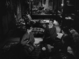 Shôtarô Hanayagi, Kakuko Mori, and Kôkichi Takada in The Story of the Last Chrysanthemum (1939)