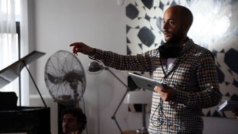 Jon Karthaus on set of 