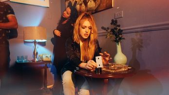 Jessie Vaughn photographed during a live performance of 