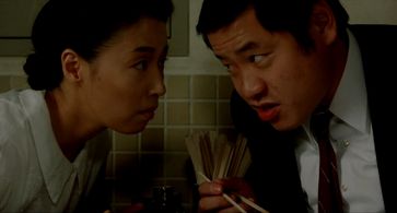 Nobuko Miyamoto and Kinzô Sakura in Tampopo (1985)