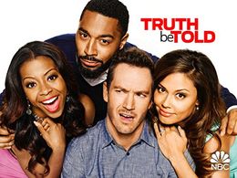 Mark-Paul Gosselaar, Vanessa Lachey, Bresha Webb, and Tone Bell in Truth Be Told (2015)