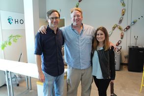 At a recording session for the podcast I Was There Too with Matt Gourley and Kurt Leitner.