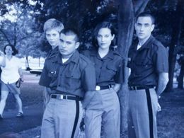 On set of West Point, USMA with Christie Lynn Smith, Jacob Vargas and Erin Daniels