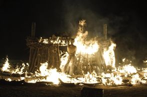 Jason Momoa, Mia Soteriou, and Emilia Clarke in Game of Thrones (2011)