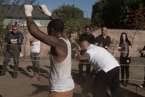 DJ Holte, Nick Tims, Micheal Santos, Mario Loya, and Donald A. Perez in Tough Guy (2023)