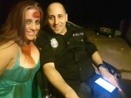 Posing with talented artist, Kris Michael