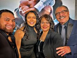 Jacob 'Stitch' Duran, Jessica McCaskill, and Rick Ramos at an event for Creed III (2023)