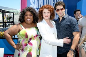 Rebecca Wisocky, Asher Grodman, and Danielle Pinnock at an event for Ghosts (2021)