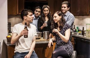 Jesse Eisenberg, Michael Zegen, Annapurna Sriram, Kunal Nayyar, and Erin Darke