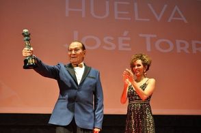Arlette Torres with José Torres at Huelva Iberoamerican Film Festival