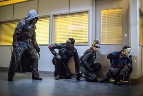 Joe Dinicol, Rick Gonzalez, Madison McLaughlin, and Echo Kellum in Arrow (2012)