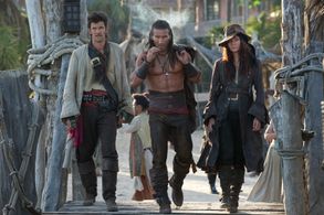 Toby Schmitz, Zach McGowan, and Clara Paget in Black Sails (2014)
