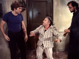 Gérard Depardieu, Patrick Dewaere, and Michel Serrault in Get Out Your Handkerchiefs (1978)