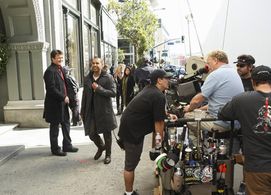 Jon Huertas, Nathan Fillion, and Bill Roe in Castle (2009)