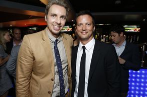 LOS ANGELES, CA - AUGUST 14: Co-Director/Writer Dax Shepard and Co-Director David Palmer at Open Road Films 'Hit And Run