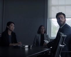 Chris Evans, Sakina Jaffrey, and Devon Diep in Defending Jacob (2020)