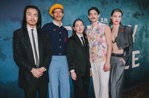 Alan Trong, Caleb Eberhardt, Victoria Pedretti, David Mattar Merten, and Katie Broad at opening night for Broadway's An 