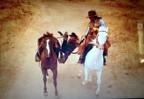 Still from Saddle Fall Stunt in 