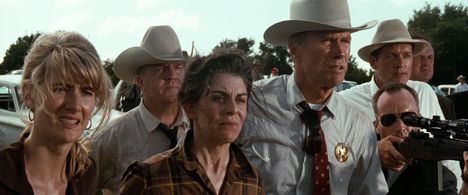 Clint Eastwood, Laura Dern, Leo Burmester, Jennifer Griffin, Woody Watson, and Bradley Whitford in A Perfect World (1993