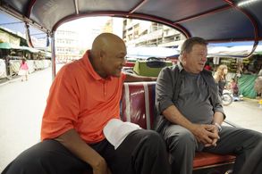 William Shatner and George Foreman in Better Late Than Never (2016)