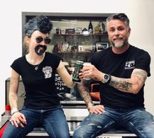 Maisie Merlock and Richard Rawlings hanging out in Gas Monkey Garage.