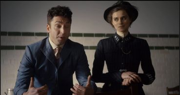 Michael Weston and Rebecca Liddiard in Houdini and Doyle (2016)