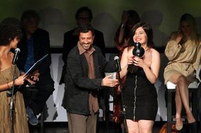 Davide Manuli in the Jury, gives the prize for BEST FILM to serbian director Maja Milos film KLIP, in NOVI SAD FILM FEST