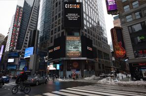 Time Square jumbotron HOMICIDE AT ROUGH POINT 2021