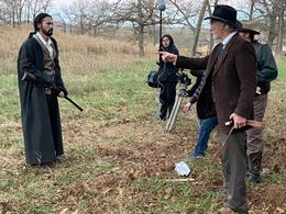 Chuck Mere' and Eric Parkinson in The Legend of Belle Starr