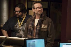 Christian Slater and Azhar Khan in Mr. Robot (2015)