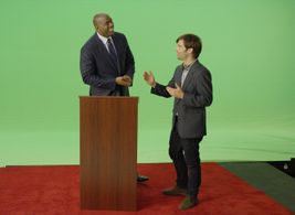 Magic Johnson and Justin Barber