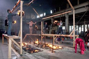 Ryan Dunn, Dave England, Johnny Knoxville, Ehren McGhehey, Chris Pontius, Steve-O, and Preston Lacy in Jackass 3.5 (2011