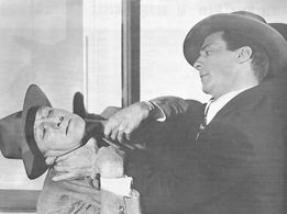 Bud Geary and Dennis Moore in The Purple Monster Strikes (1945)