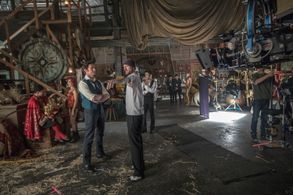 Hugh Jackman, Michael Gracey, Zac Efron, Christina Glur, Alex Wong, Julius Rubio, Yusaku Komori, and Danial Son in The G