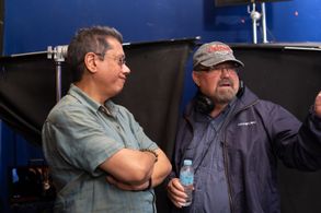 Steve on set with Dean Devlin