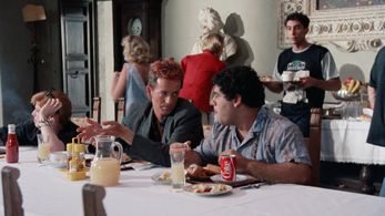 Richard Blade, Martha Demson, Marcello Modugno, Gail O'Grady, and Michael Zorek in Spellcaster (1988)