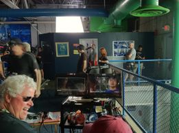 Still Michael Zhang (Lead role) with Director Sean McNamara on set (Space Warriors).