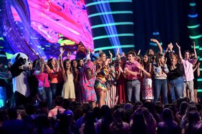 Nick Cannon and Lele Pons at an event for Teen Choice 2018 (2018)